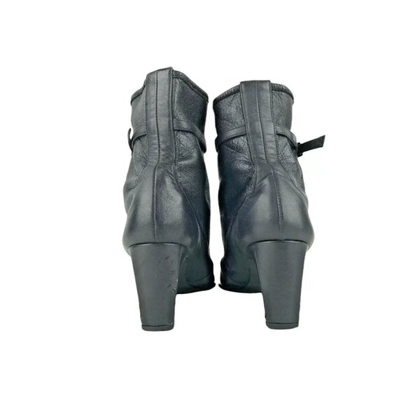 Prevata Womens Black Vero Cuoio Cone Heel Almond Toe Ankle Boot Size US‎ 5.5 - Picture 4 of 9